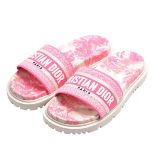 Dior 經典Dway sandal圖騰小牛皮拖鞋