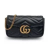 Gucci Marmont 絎縫GG皮革鏈帶肩背包
