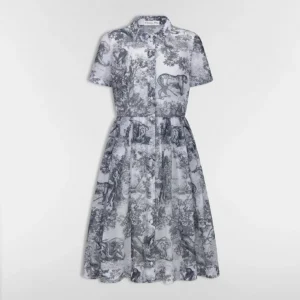 Dior Toile de Jouy 風格印花長洋裝