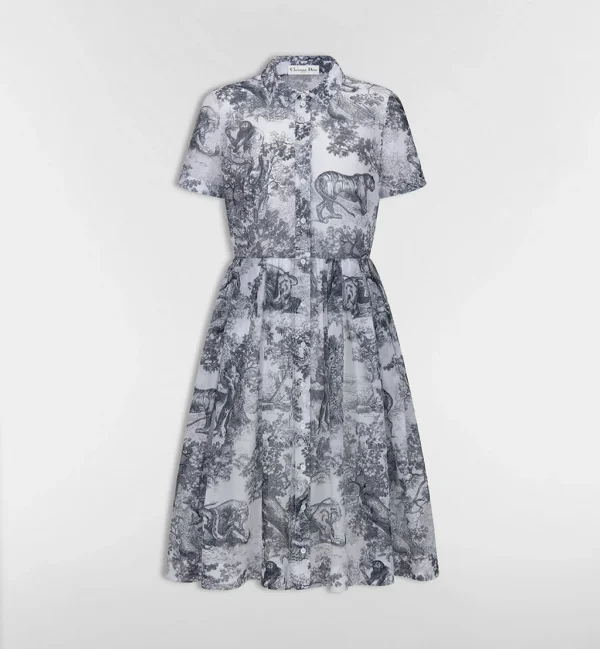 Dior Toile de Jouy 風格印花長洋裝