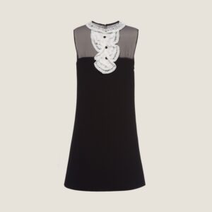 Miu Miu 蕾絲領飾絲質洋裝