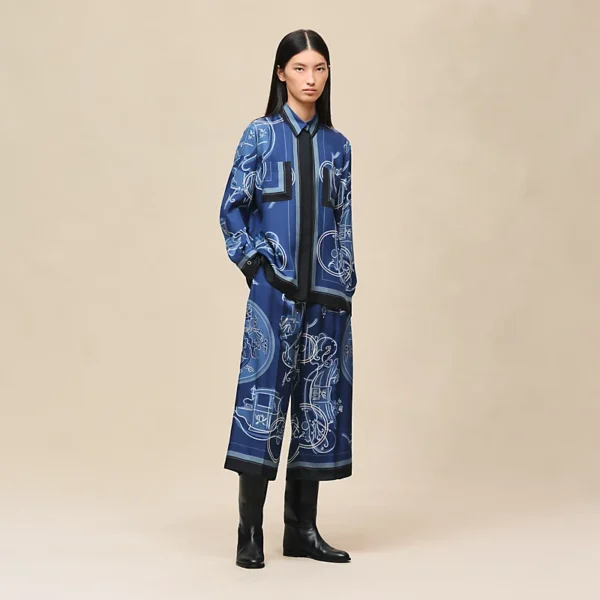 Hermès 馬術圖騰絲質襯衫