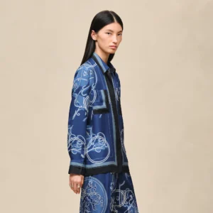 Hermès 馬術圖騰絲質襯衫