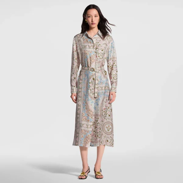 Louis Vuitton 絲質印花襯衫洋裝