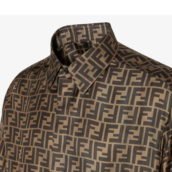Fendi 棕色真絲恤衫襯衫