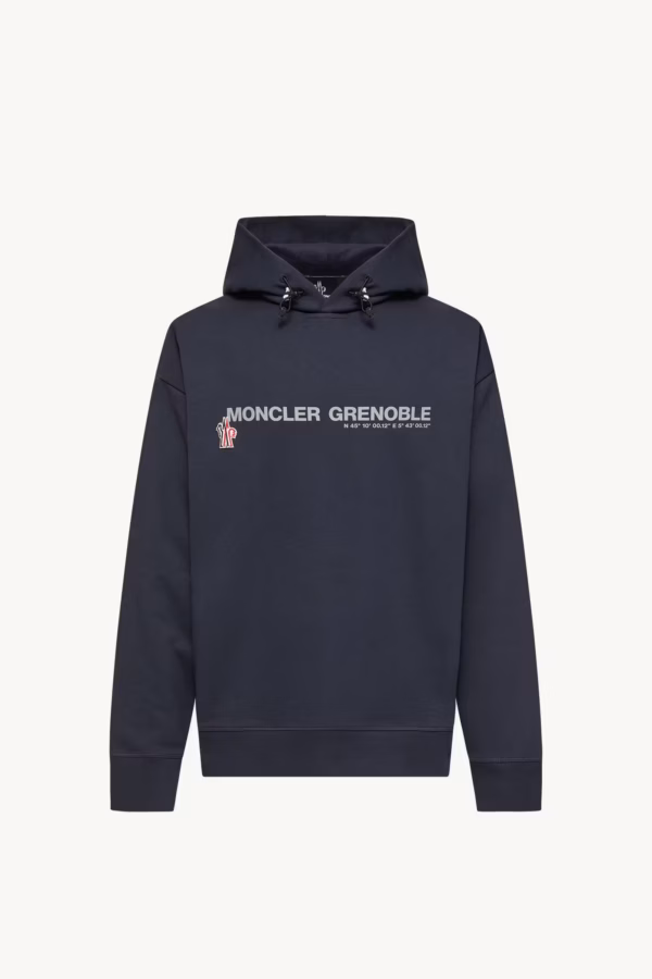 標誌棉質連帽衫-男士-海軍藍色-moncler-2 Moncler Grenoble 標誌棉質連帽衫
